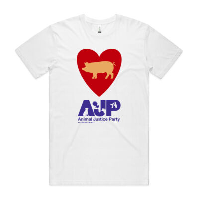 Men's White Organic 'Love Pigs' Tee Thumbnail