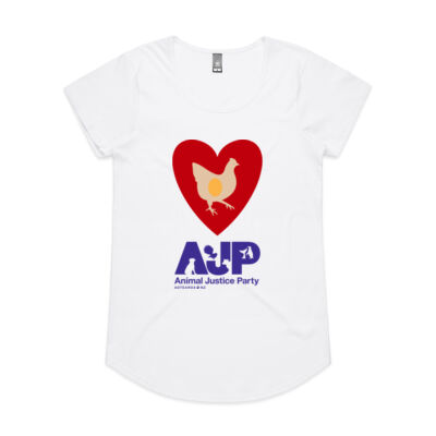 Women's White Scoop Neck 'Love Chickens' Tee Thumbnail