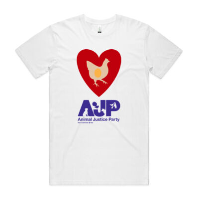 Men's White Organic 'Love Chickens' Tee Thumbnail