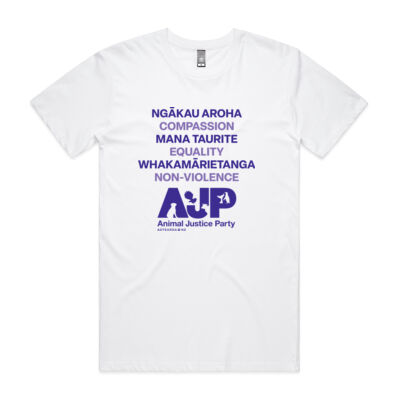 Men's White Te Reo Tee Thumbnail