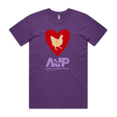 Men's Black or Purple 'Love Chickens' Tee Thumbnail