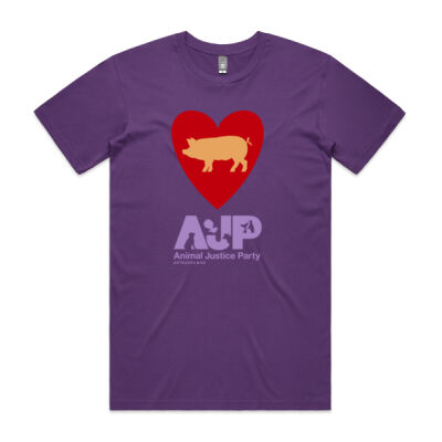 Men's Black or Purple 'Love Pigs' Tee Thumbnail