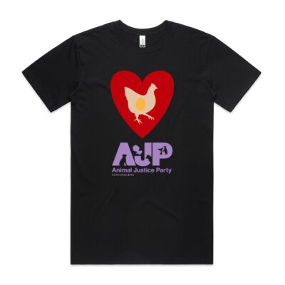 Men's Black Organic 'Love Chickens' Tee Thumbnail