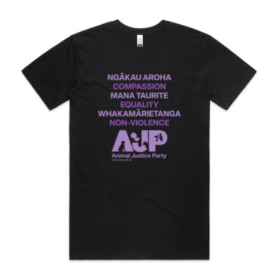Men's Black Organic Te Reo Tee Thumbnail