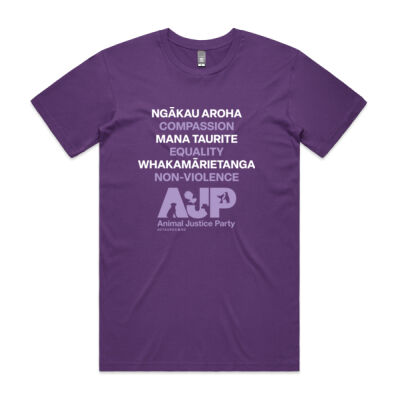 Men's Purple Te Reo Tee Thumbnail
